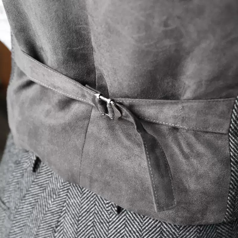 Yiaisafa Men's Business Slim Fit Suit Vest Herringbone V Neck Waistcoat