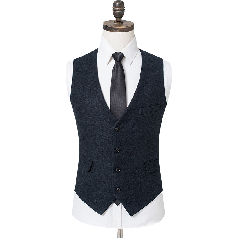 Yiaisafa Men's Business Suit Vest Herringbone V Neck Waistcoat