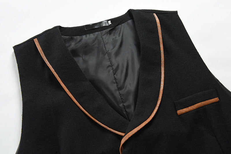 Yiaisafa Men's Casual Suit Vest Vintage Shawl Lapel Waistcoat