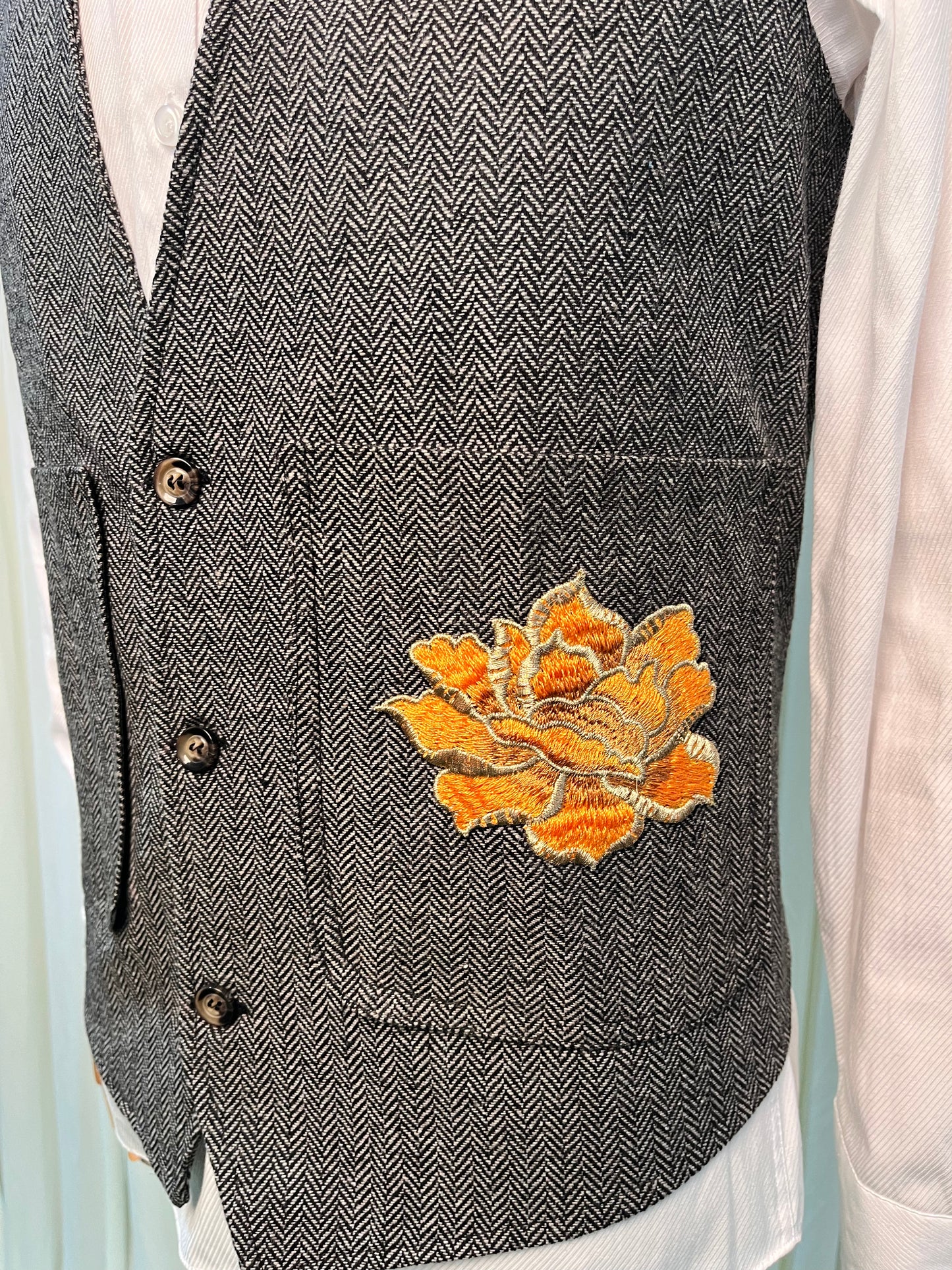 Yiaisafa Retro Mens Tweed Vest V Neck Wool Herringbone Wedding Waistcoat
