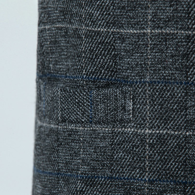 Yiaisafa Men's Slim Fit Suit Vest Plaid V Neck Tweed Waistcoat for Wedding