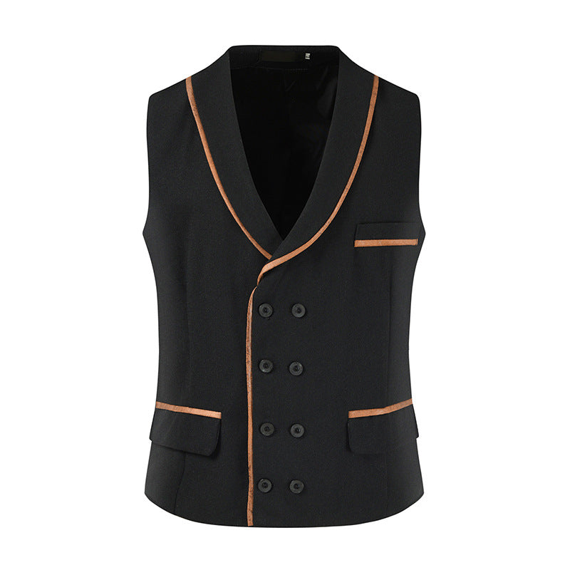 Yiaisafa Men's Casual Suit Vest Vintage Shawl Lapel Waistcoat