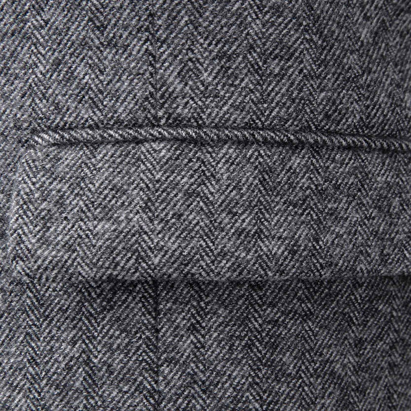 Yiaisafa Casual Retro Grey Herringbone V Neck Men's Waistcoat