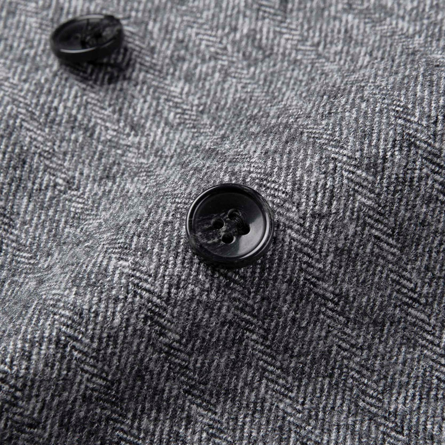 Yiaisafa Casual Retro Grey Herringbone V Neck Men's Waistcoat