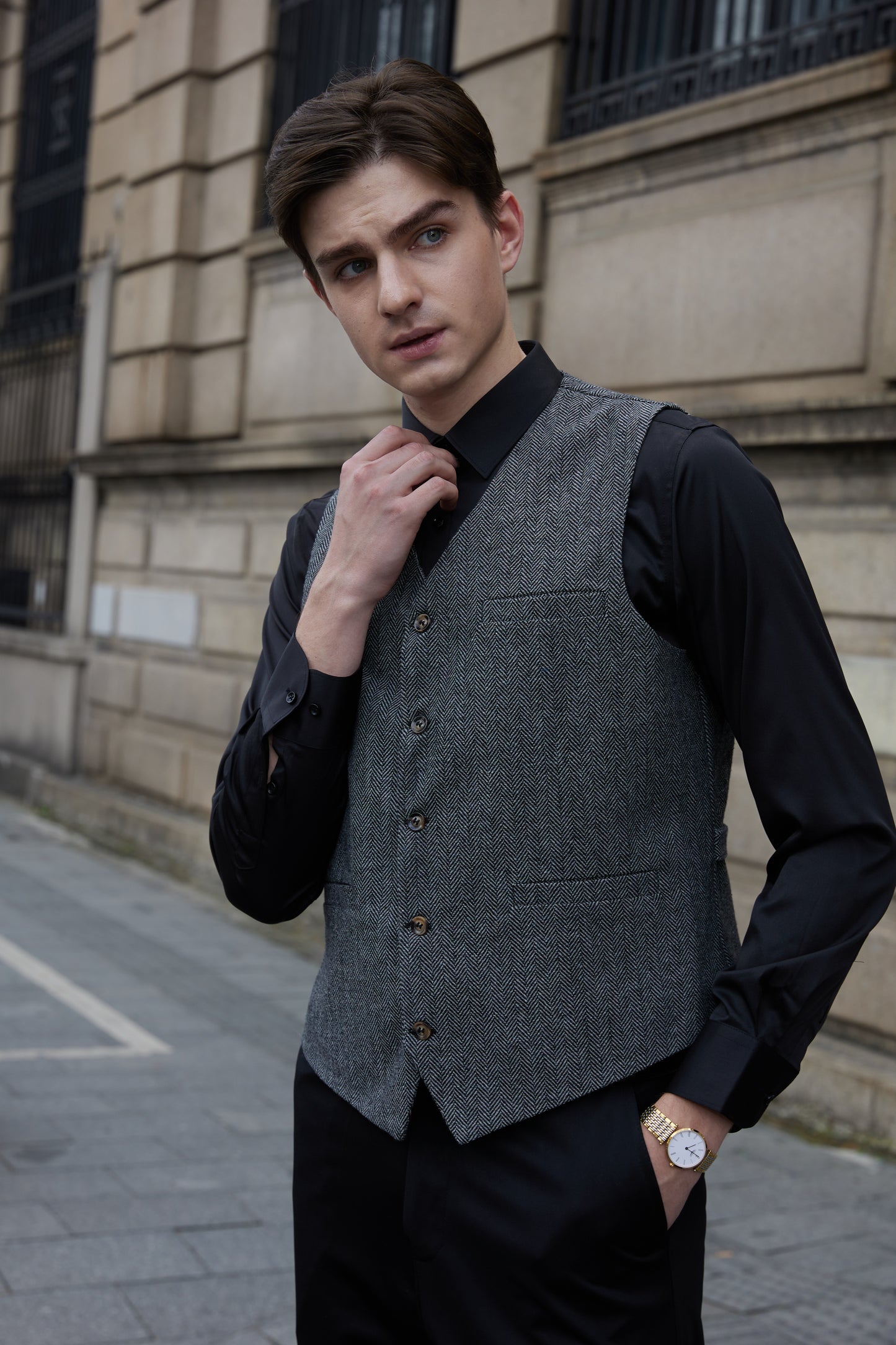 Yiaisafa Mens Suit Vest Formal Dress Vest Buesiness Single Breasted Waistcoat