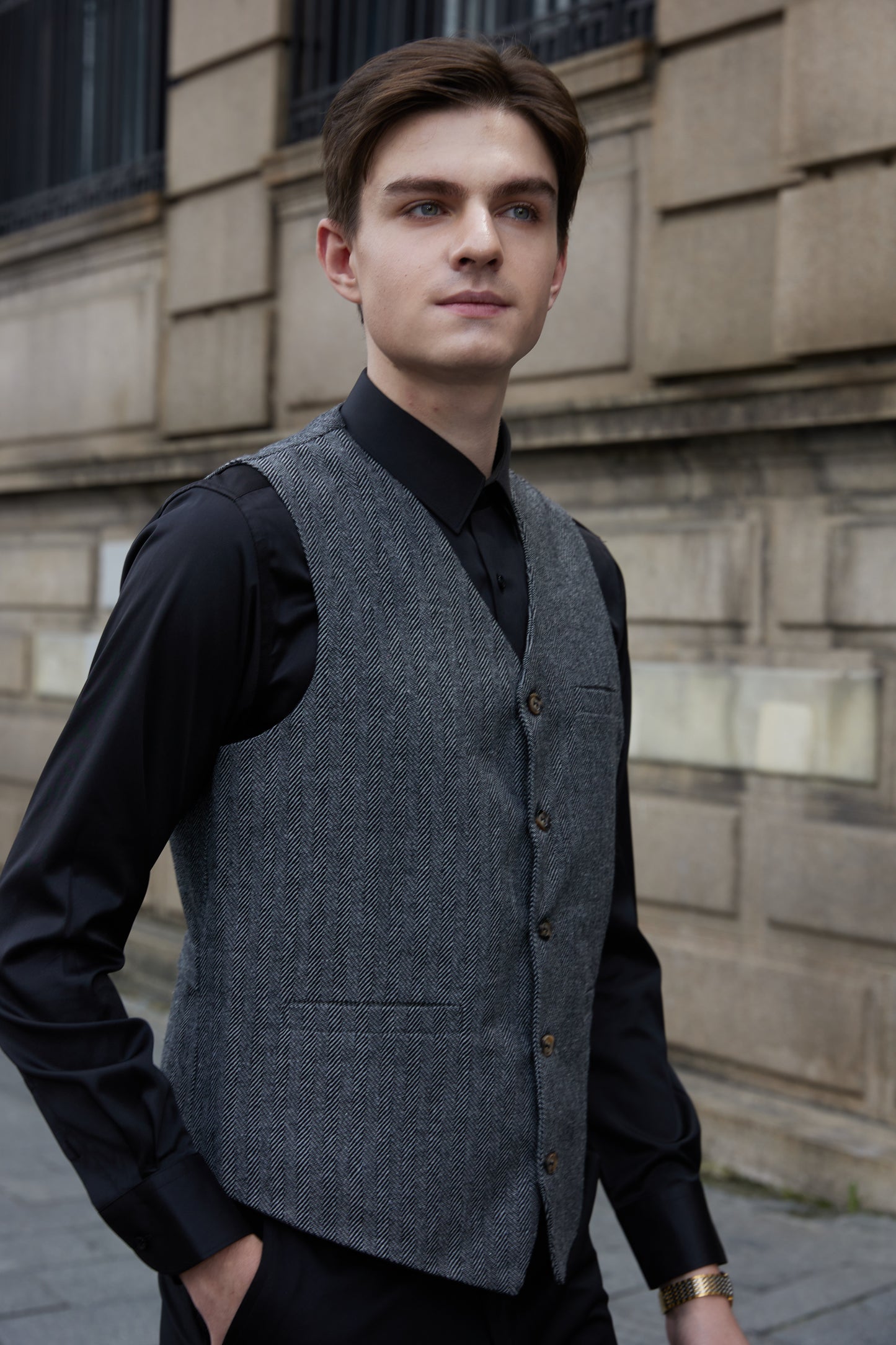 Yiaisafa Mens Suit Vest Formal Dress Vest Buesiness Single Breasted Waistcoat