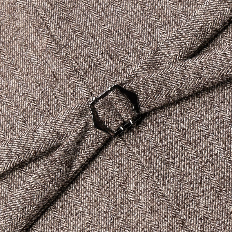 Yiaisafa Casual Retro Herringbone V Neck Men's Waistcoat