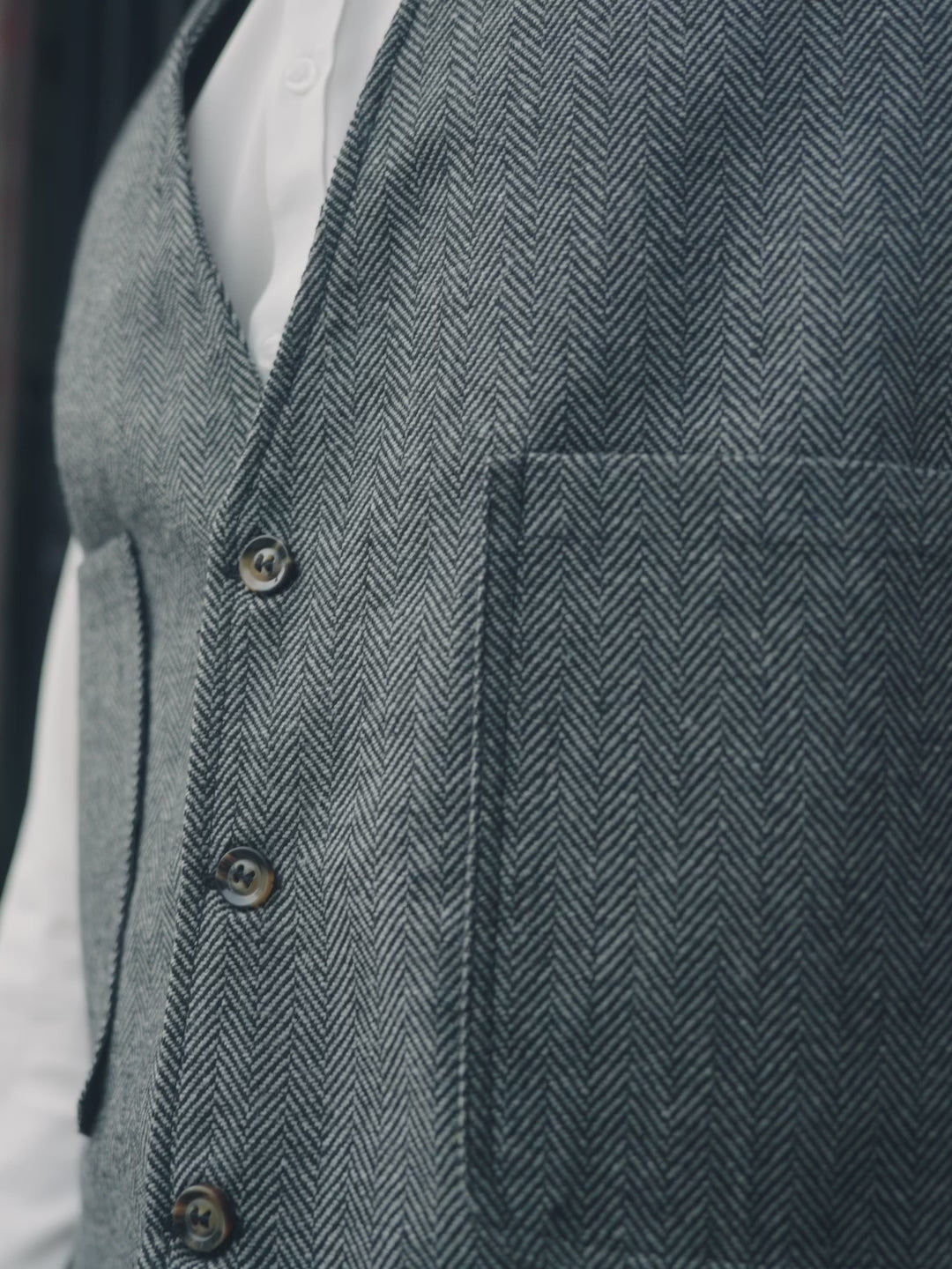 Yiaisafa Mens V Neck Casual Suit Vest Vintage Tweed Wool Wedding Waistcoat